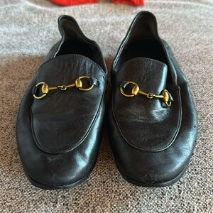 GUCCI Jordaan Leather Horsebit Loafers